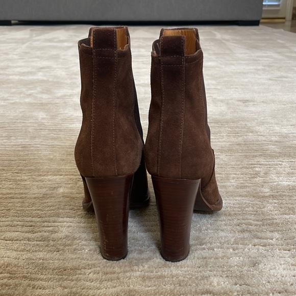 Ralph Lauren Purple Label Brown Suede Ankle Boots with Heel Size 35.5 - Picture 9 of 10